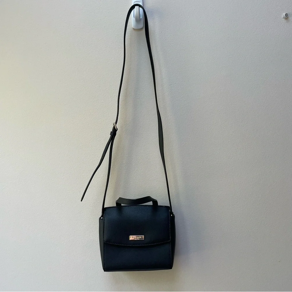 Kate Spade Laurel Way Mini Alisanne Crossbody Bag Black Saffiano Leather